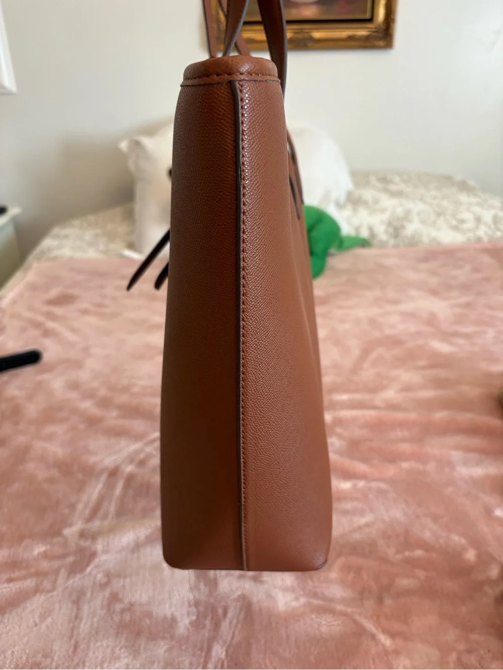 Anne Klein Cognac Brown Faux Leather Structured Tote Bag NWOT